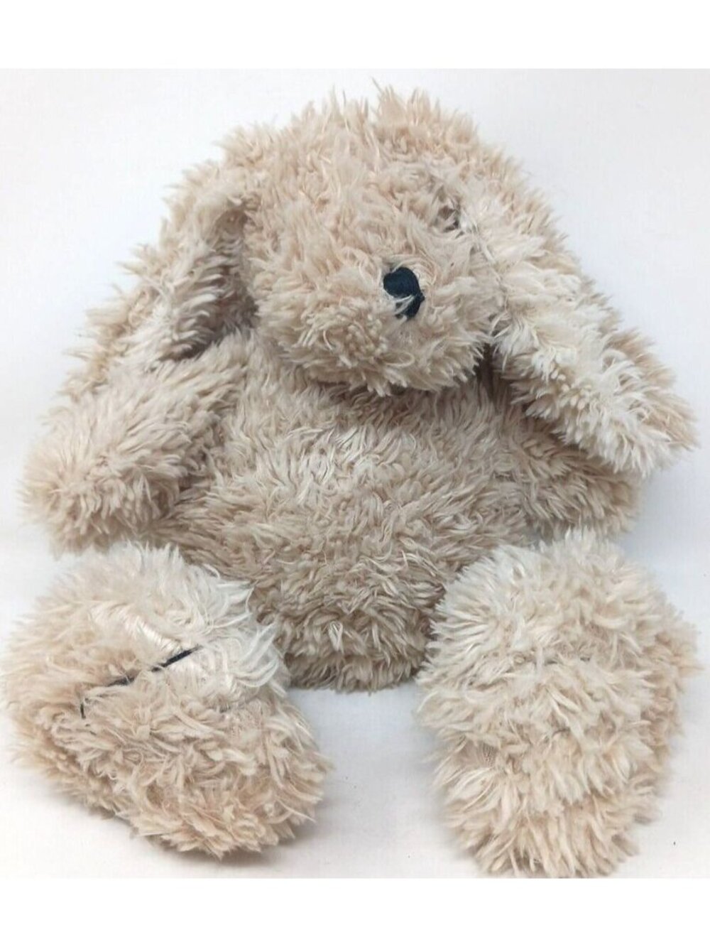 Pier 1 Imports Tan Fuzzy Bunny Rabbit Floppy Plush Stuffed Animal Shaggy #D-22